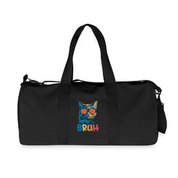 Bruh-Katze - Recycelte Canvas-Sporttasche von Stanley/Stella - Schwarz - Vorne