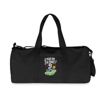 J'peux pas j'ai Padel ! - Sac de sport en toile recyclée Stanley/Stella - noir - Devant