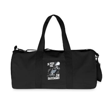Je peux pas j'ai skateboard - Sac de sport en toile recyclée Stanley/Stella - noir - Devant