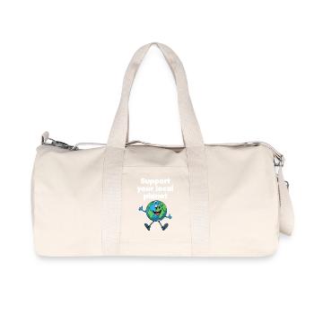 Soutenez votre planète locale (dunkel) - Sac de sport en toile recyclée Stanley/Stella - blanc naturel - Devant