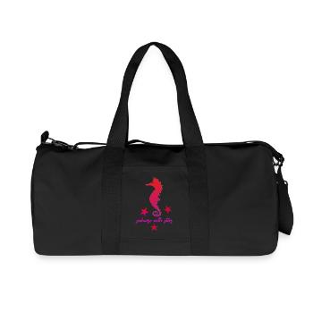 rotes Seepferdchen mit Sternchen pink - Recycelte Canvas-Sporttasche von Stanley/Stella - Schwarz - Vorne