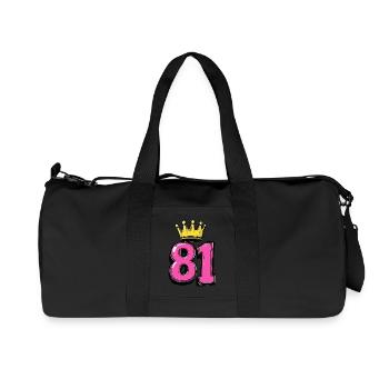 81 Zahl Trikot Krone - Recycelte Canvas-Sporttasche von Stanley/Stella - Schwarz - Vorne