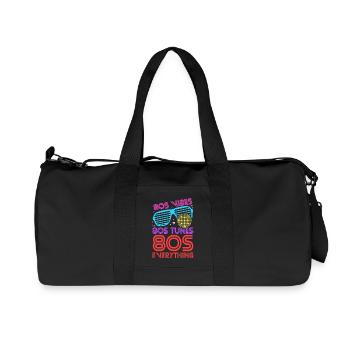 80s Vibes Tunes Everything - Recycelte Canvas-Sporttasche von Stanley/Stella - Schwarz - Vorne