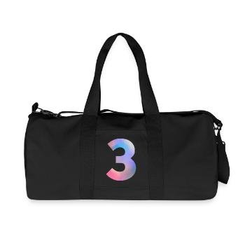 Colorful Number 3 - Recycled Canvas Sports Bag by Stanley/Stella - black - Front