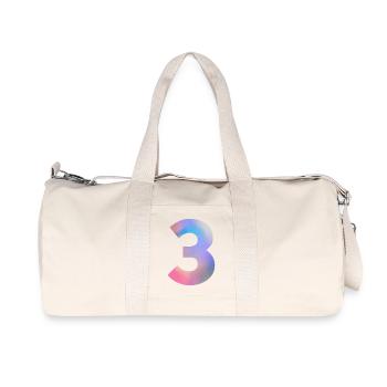 Colorful Number 3 - Recycled Canvas Sports Bag by Stanley/Stella - natural - Front