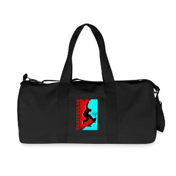 Skateboard Geschenke Skateboardfahrer Outfits - Recycelte Canvas-Sporttasche von Stanley/Stella - Schwarz - Vorne