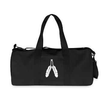 Indigenous feather pendant design - Recycled Canvas Sports Bag by Stanley/Stella - black - Front