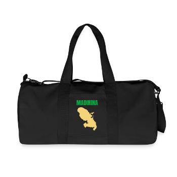 Madinina Martinique map t-shirt - Recycled Canvas Sports Bag by Stanley/Stella - black - Front
