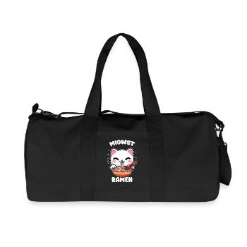 Chat kawaii ramen en bol - Sac de sport en toile recyclée Stanley/Stella - noir - Devant