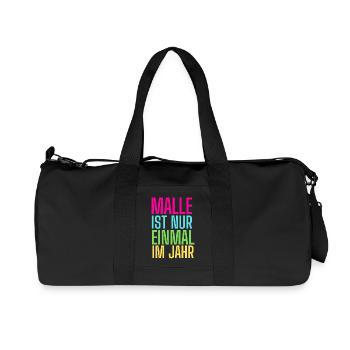 Malle ist nur einmal im Jahr - Recycelte Canvas-Sporttasche von Stanley/Stella - Schwarz - Vorne