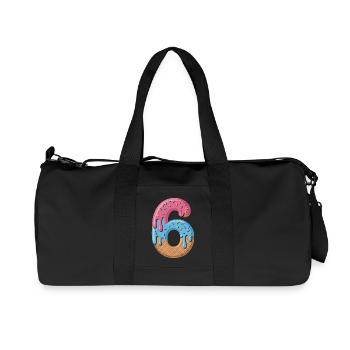 Eiscreme Zahl 6 Geburtstags Motiv Für Kinder - Recycled Canvas Sports Bag by Stanley/Stella - black - Front