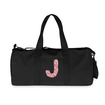 Monogramm J aus Blüten - Recycelte Canvas-Sporttasche von Stanley/Stella - Schwarz - Vorne