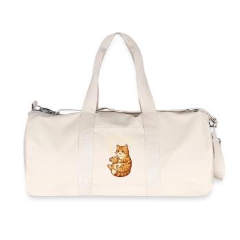 Cat Puccino Temps Café pour chats - Sac de sport en toile recyclée Stanley/Stella - blanc naturel - Devant