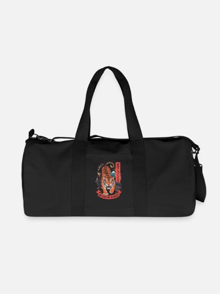 Kein Risiko Keine Belohnung Tiger-Samurai-Design - Recycelte Canvas-Sporttasche von Stanley/Stella - Schwarz