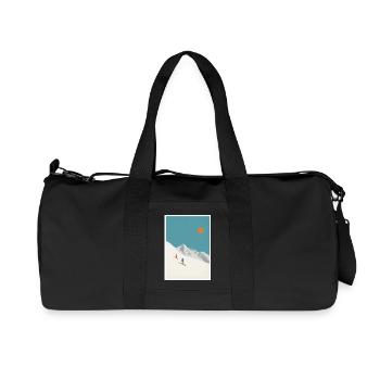 Alpine sonnenbeschienene Pisten – minimale Skilandschaft - Recycelte Canvas-Sporttasche von Stanley/Stella - Schwarz - Vorne