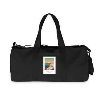 Vue côtière du coucher de soleil de Santorin - Sac de sport en toile recyclée Stanley/Stella - noir - Devant