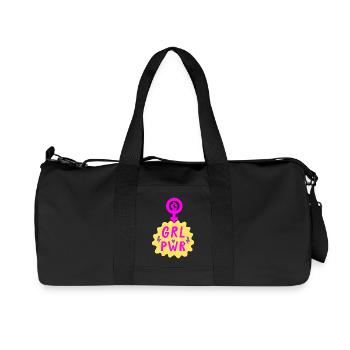 GIRL POWER – HEART OF STRENGTH! ♀ GIRLS SISTERS - Recycled Canvas Sports Bag by Stanley/Stella - black - Front