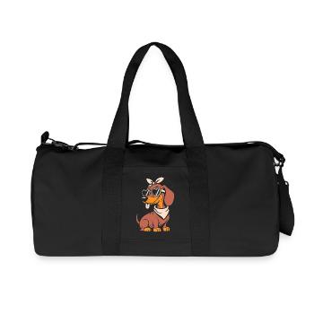 Lunettes en forme de cœur de teckel cool - Sac de sport en toile recyclée Stanley/Stella - noir - Devant