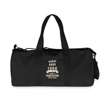 Anniversaire 60 ans - Vintage - Août 1966 - Sac de sport en toile recyclée Stanley/Stella - noir - Devant