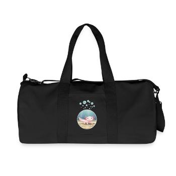 T-Shirt-Design „Axolotl“ - Recycelte Canvas-Sporttasche von Stanley/Stella - Schwarz - Vorne