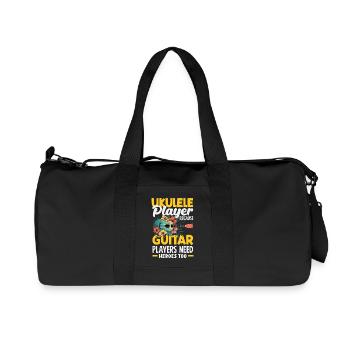 Ukulele Player Because Guitar Players Need Heroes - Recycled Canvas Sports Bag by Stanley/Stella - black - Front