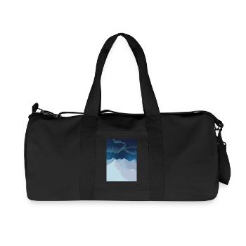 Northern Lights over Blue Mountains - Recycled Canvas Sports Bag by Stanley/Stella - black - Front
