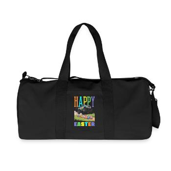 Joyeuse Pâques, douce chasse aux œufs du lapin, œufs de Pâques - Sac de sport en toile recyclée Stanley/Stella - noir - Devant