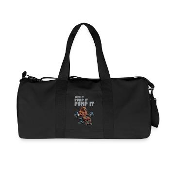 Powerbär im Fitness-Look - Recycelte Canvas-Sporttasche von Stanley/Stella - Schwarz - Vorne