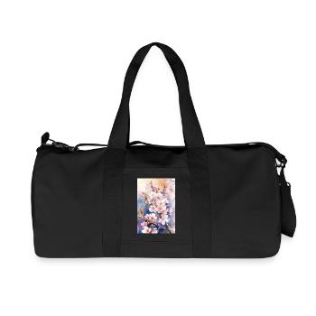 Aquarellfarben pastellfarbene Kirschblüten - Recycelte Canvas-Sporttasche von Stanley/Stella - Schwarz - Vorne