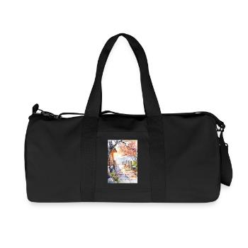 Blumenpfad in Aquarell - Recycelte Canvas-Sporttasche von Stanley/Stella - Schwarz - Vorne