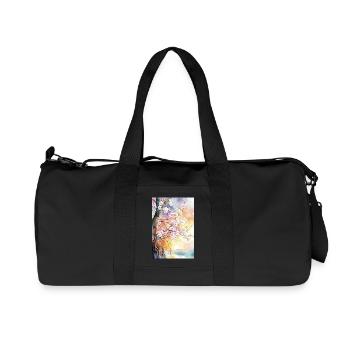 Kirschbäume in Aube Aquarell - Recycelte Canvas-Sporttasche von Stanley/Stella - Schwarz - Vorne
