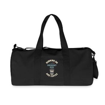 Emergency Mode Active – Fueled by Coffee - Recycled Canvas Sports Bag by Stanley/Stella - black - Front