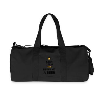 Keep calm bring me a Beer Biergarten durstig Grill - Recycelte Canvas-Sporttasche von Stanley/Stella - Schwarz - Vorne
