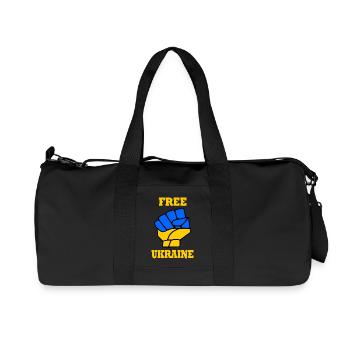 Free ukraine - Sac de sport en toile recyclée Stanley/Stella - noir - Devant