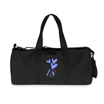 18. 18 YEARS OLD. 18th ANNIVERSARY. BIRTHDAY 18 YEARS. - Recycled Canvas Sports Bag by Stanley/Stella - black - Front
