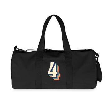 T-Shirt rétro vintage numéro quatre 4 Vier Quattro - Sac de sport en toile recyclée Stanley/Stella - noir - Devant