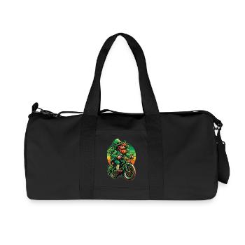 St. Patrick's Day Leprechaun Bicycle Design - Recycled Canvas Sports Bag by Stanley/Stella - black - Front