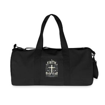 Faith Over Fear Cross Design - Recycled Canvas Sports Bag by Stanley/Stella - black - Front