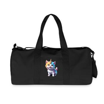 Unicorn Kitten - Recycled Canvas Sports Bag by Stanley/Stella - black - Front