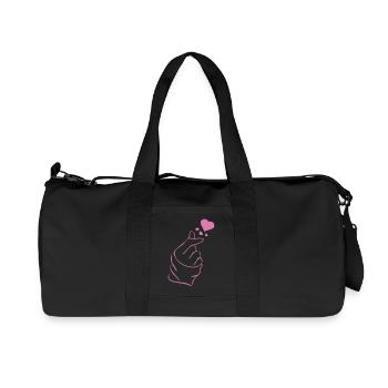 Finger heart k-pop K-drama 2 colors - Recycled Canvas Sports Bag by Stanley/Stella - black - Front