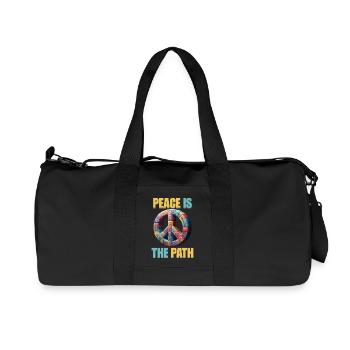Finding Peace: Peace is the Path Hippie Style - Recycled Canvas Sports Bag by Stanley/Stella - black - Front
