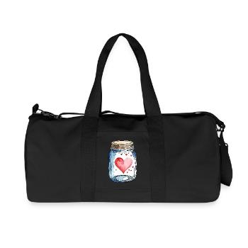 Glas Voll Liebe Herzen Wasserfarben - Recycelte Canvas-Sporttasche von Stanley/Stella - Schwarz - Vorne