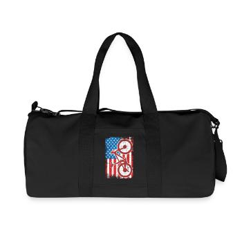 4th of July USA MTB - Recycled Canvas Sports Bag by Stanley/Stella - black - Front