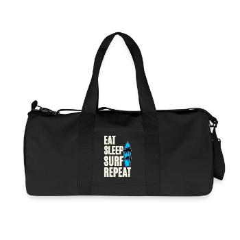 Eat Sleep Surf Repeat - Recycelte Canvas-Sporttasche von Stanley/Stella - Schwarz - Vorne