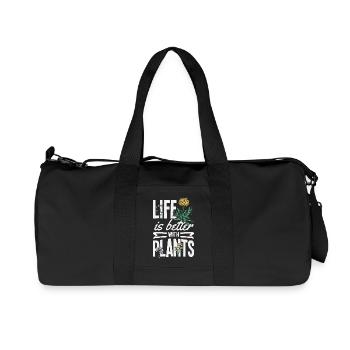 Cadeaux pour les jardins et les amoureux des plantes - Sac de sport en toile recyclée Stanley/Stella - noir - Devant