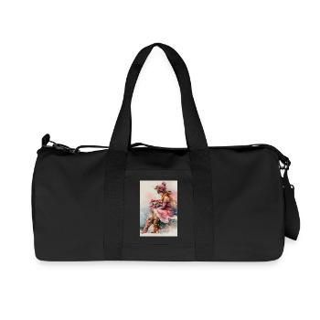 Fille d'hiver en aquarelle et cadeaux - Sac de sport en toile recyclée Stanley/Stella - noir - Devant