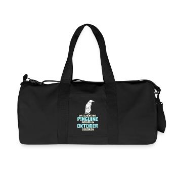 October Birthday Penguin Saying Funny - Recycled Canvas Sports Bag by Stanley/Stella - black - Front