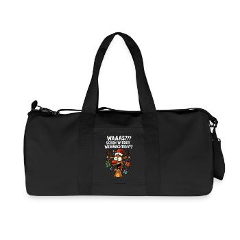 Renne Noël drôle drôle fou fou agacé - Sac de sport en toile recyclée Stanley/Stella - noir - Devant