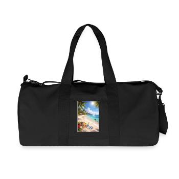 Paradis des palmiers de rêve de plage tropicale - Sac de sport en toile recyclée Stanley/Stella - noir - Devant