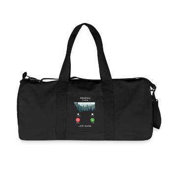 Montana Is Calling And I Must Go Retro Nature Trip - Recycled Canvas Sports Bag by Stanley/Stella - black - Front